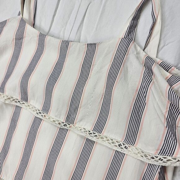 GF Collection Striped Lace Tank‎ with Adjustable Straps Women's Size XS - Picture 4 of 10